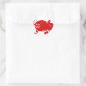CHINESISCHE ZODIAC-SCHWEINPAPIERILLUSTRATION RUNDER AUFKLEBER (Tasche)