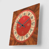 Chinesische Zodiac-Wall-Uhr Quadratische Wanduhr (Winkel)