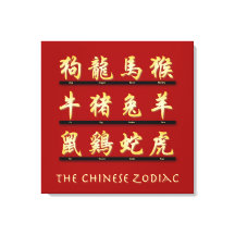 Chinesische Zodiakische Symbole in Gold