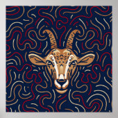 Chinesische Zodiakziege | Zodiac Digital Print Poster (Vorne)