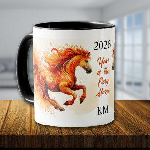 Chinesischer 2026 Jahr des Feurigen Pferdes Becher Tasse