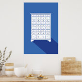 Chinesischer Apothekerschrank Druck Poster (Küche)