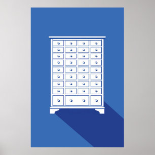 Chinesischer Apothekerschrank Druck Poster