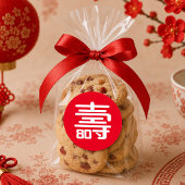 Chinesischer Aufkleber "Langlebigkeit" 80. Geburts