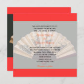 Chinesischer Bambus- und Seidenfan Christliche Hoc Einladung (Vorne/Hinten)