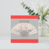 Chinesischer Bambus- und Seidenfan Christliche Hoc Einladung (Stehend Vorderseite)