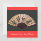 Chinesischer Bambus- und Seidenfan Christliche Hoc Einladung (Rückseite)