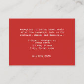 Chinesischer Bambus und Seidenfan - Hochzeitsempfa Begleitkarte (Rückseite)