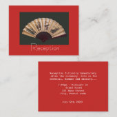 Chinesischer Bambus und Seidenfan - Hochzeitsempfa Begleitkarte (Vorne/Hinten)