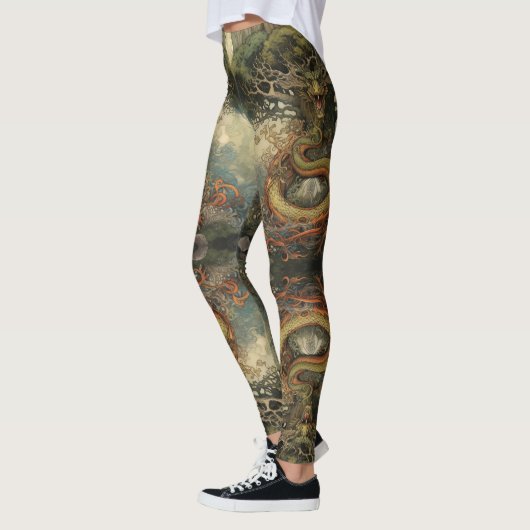Chinesischer Baumdrache Tattoo Leggings (Links)