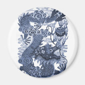 Chinesischer Blauer Drache - Kaiser Wasserdrache 2 Magnet (Vorne)