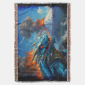 Chinesischer Blauer Drache und Vulkan Decke (Vorderseite Vertikal)