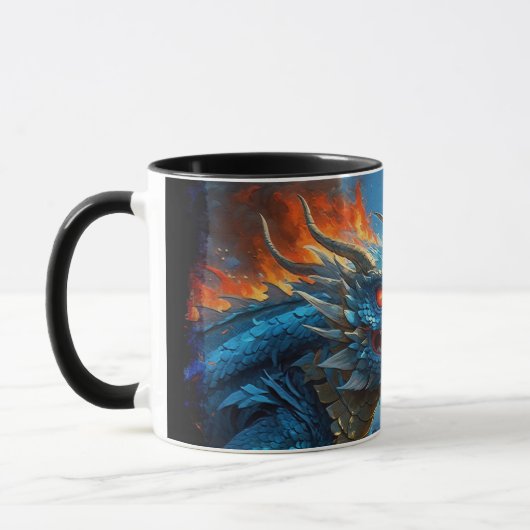 Chinesischer Blauer Drache und Vulkan Tasse (Links)