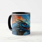 Chinesischer Blauer Drache und Vulkan Tasse (Vorderseite Links)