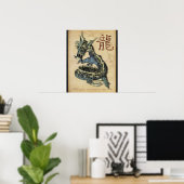 Chinesischer Blue Dragon Custom Print Poster (Heimbüro)