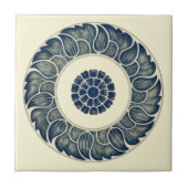Chinesischer Blue Leaf Ring on White Background ~  Fliese (Vorderseite)