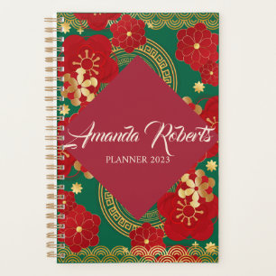 Chinesischer Blume-Planer für das neue Jahr 2023 Planer