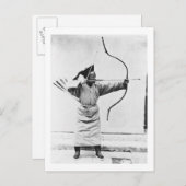 chinesischer Bogenschütze, c.1870 (b/w-Foto) Postkarte (Vorne/Hinten)