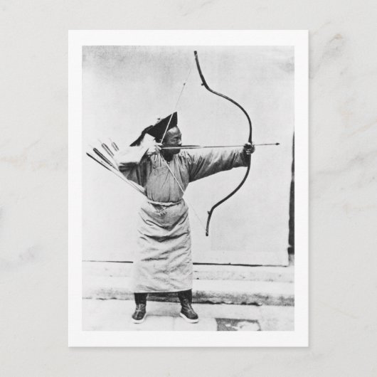 chinesischer Bogenschütze, c.1870 (b/w-Foto) Postkarte (Vorderseite)