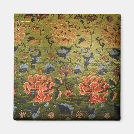 Chinesischer Brokat Grün Magnet (Vorne)
