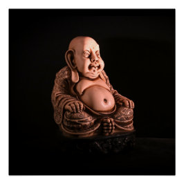 Chinesischer Buddha in Schwarz-Weiß Poster