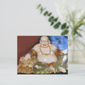 Chinesischer Buddha lacht Postkarte (Stehend Vorderseite)