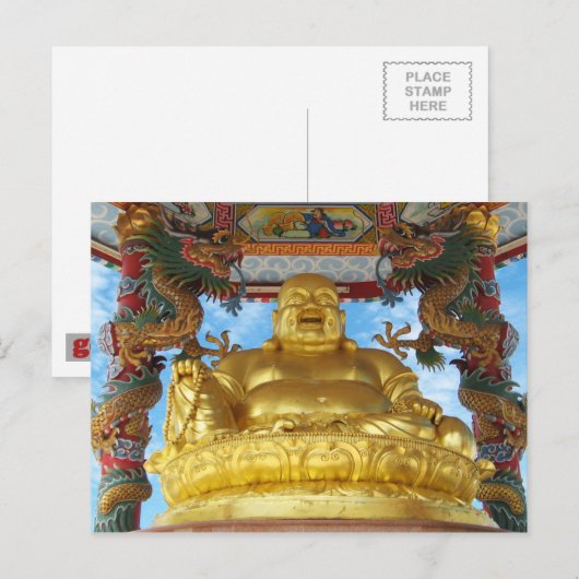 Chinesischer Buddha Postkarte (Vorne/Hinten)