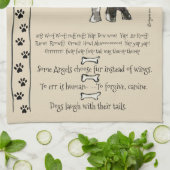 Chinesischer Cartoon-Hund mit Haube zitiert Geschirrtuch (Gefaltet)