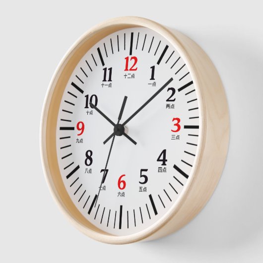 Chinesischer Charakter Schwarze Zahlen Uhr (Winkel)