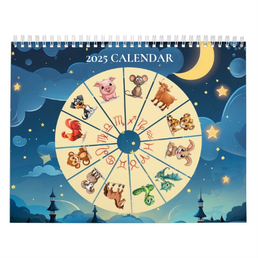 Chinesischer Clipart Zodiac 2025 Kalender (Titelbild)