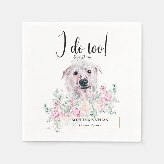 Chinesischer Crested Dog Wedding Cocktail Napkins Serviette (Vorderseite)
