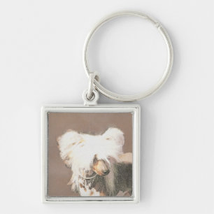 Chinesischer Crested Hairless Original-Hundemalere Schlüsselanhänger