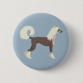 Chinesischer Crested Hund Button (Vorderseite)
