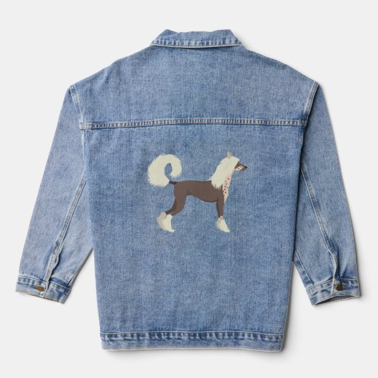 Chinesischer Crested Hund Jeansjacke (Rückseite)