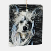 Chinesischer Crested Hund Keramikornament (Rechts)