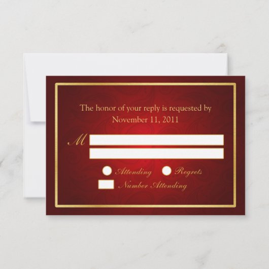 Chinesischer Doppelglückdrache / Phönix-UAWG RSVP Karte (Rückseite)