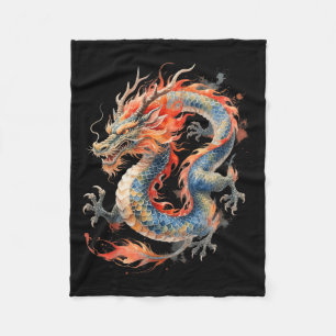 Chinesischer Drache Asiatische Mythologie Zodiak Fleecedecke