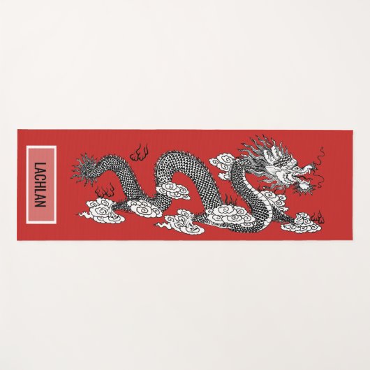 Chinesischer Drache auf dem Roten Individuelle Nam Yogamatte (Vorderseite (Horizontal))