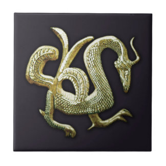 Chinesischer Drache aus alter Bronze Fliese