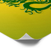 Chinesischer Drache aus dem grünen und gelben Stam Poster (Ecke)