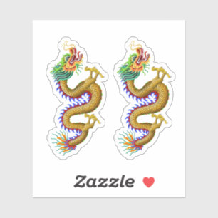 Chinesischer Drache aus Gelb/Gold Aufkleber