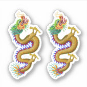 Chinesischer Drache aus Gelb/Gold Aufkleber (Vorderseite)