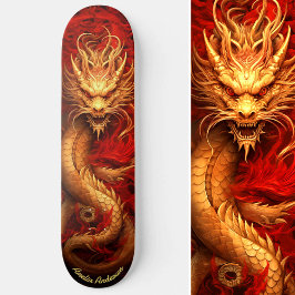 Chinesischer Drache aus Red & Gold Skateboard