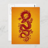 Chinesischer Drache aus Rot und Gelb Postkarte (Vorne/Hinten)