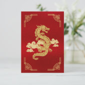 Chinesischer Drache aus Rot und Gold Dankeskarte (Stehend Vorderseite)