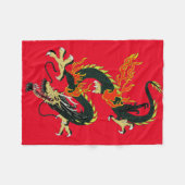 Chinesischer Drache Black Fleece Blanket (Vorderseite (Horizontal))