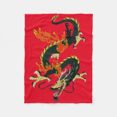 Chinesischer Drache Black Fleece Blanket (Vorderseite)