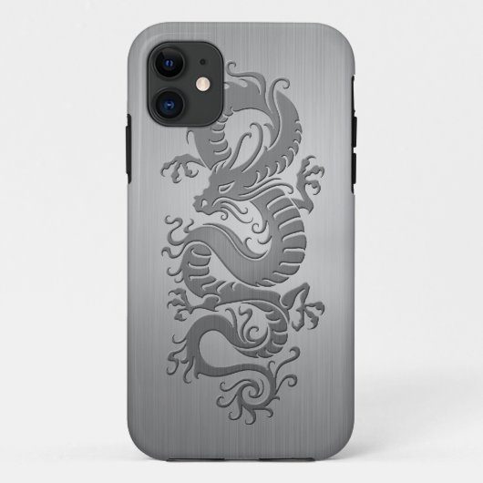 Chinesischer Drache, Edelstahl-Effekt Case-Mate iPhone Hülle (Rückseite)