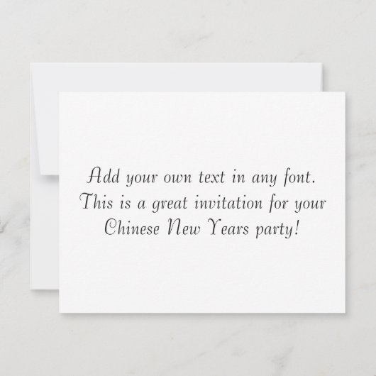 Chinesischer Drache Einladung (Rückseite)