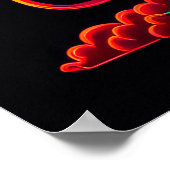 Chinesischer Drache farbenfroher Neondesign Poster (Ecke)